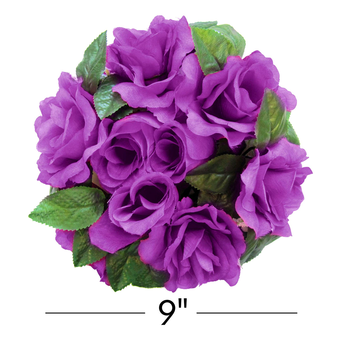 Fabric Flower Ring - Purple - Pack of 12