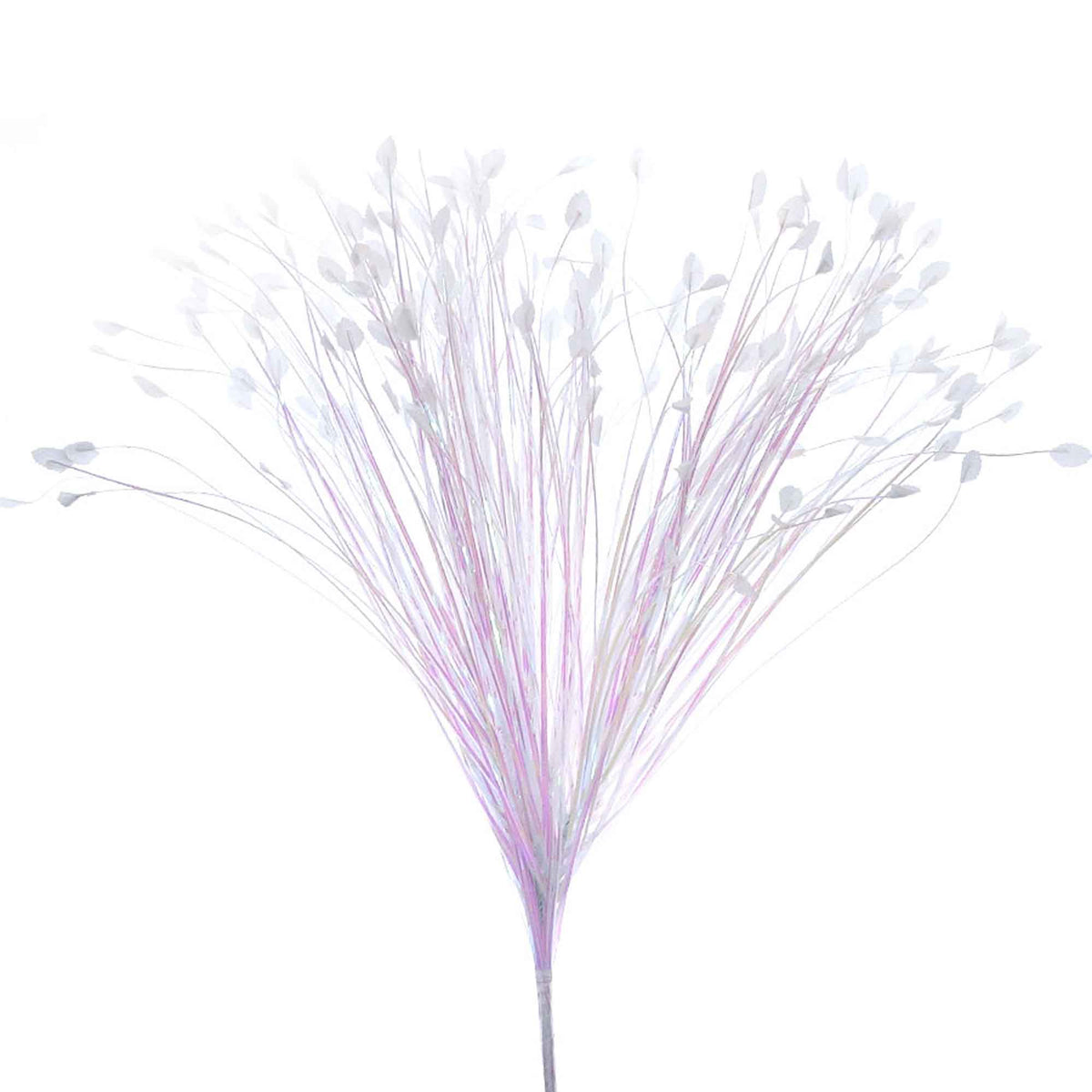 Metallic Onion Grass Spray Pick - White Iridescent