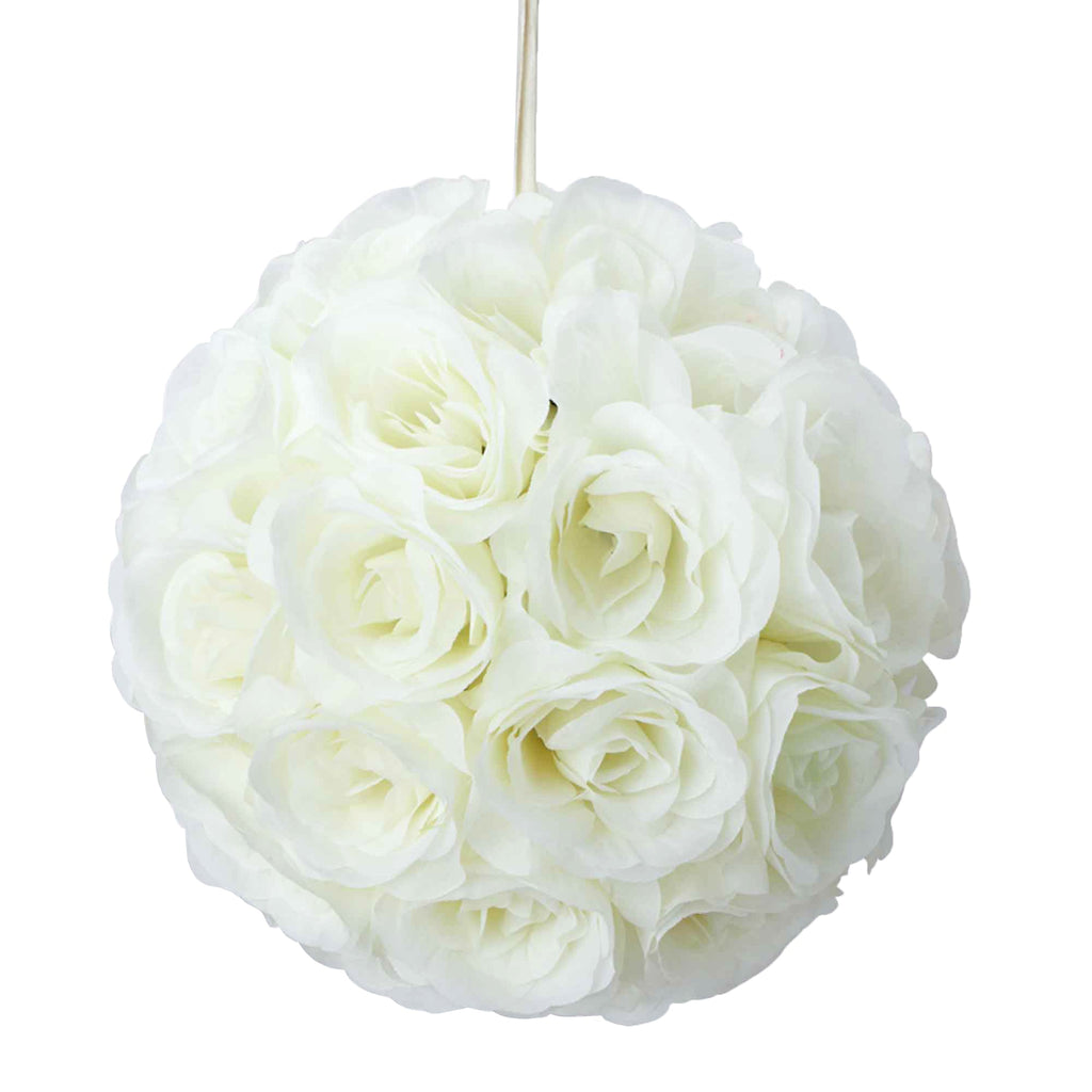 Ten Inch Floral Pomander - Ivory