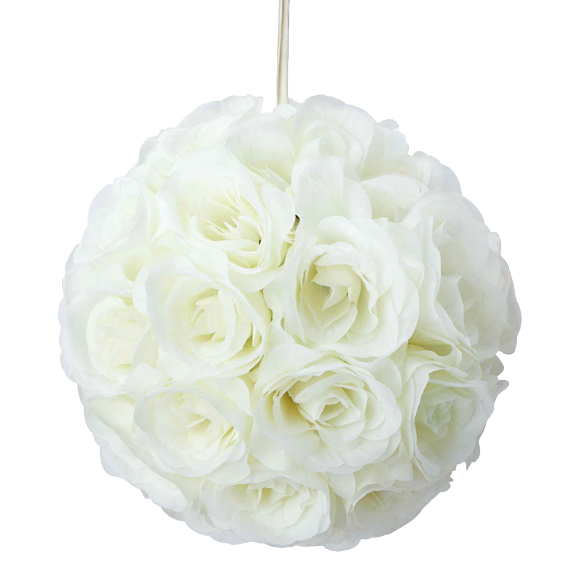 Ten Inch Floral Pomander - Ivory