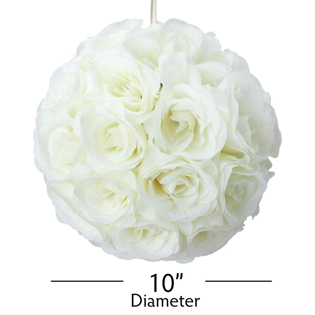 Ten Inch Floral Pomander - Ivory