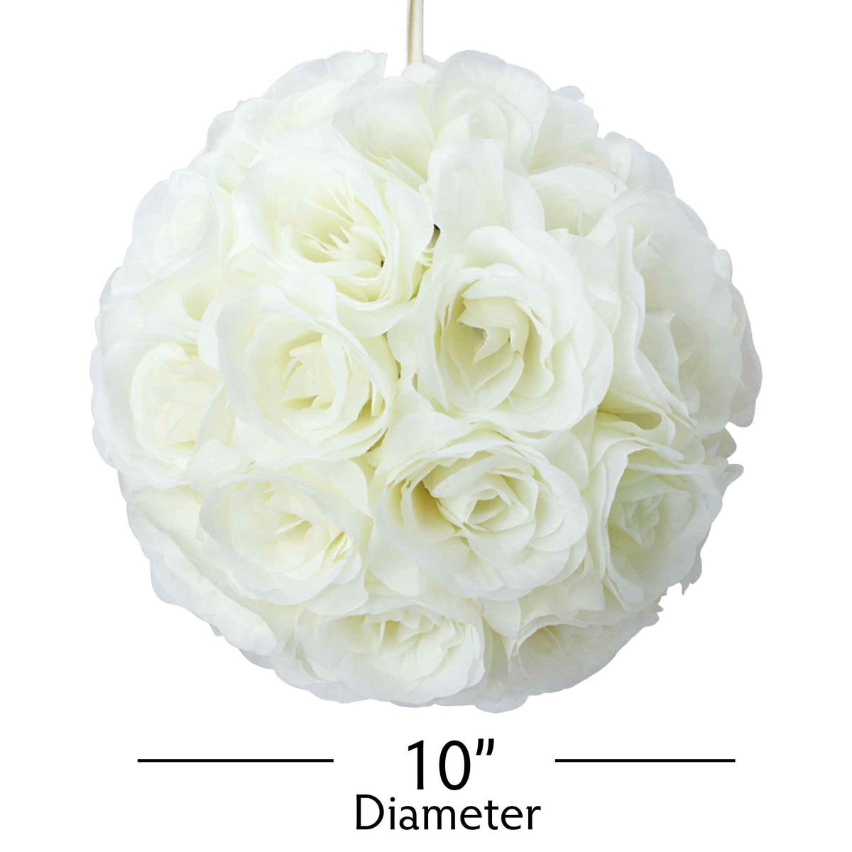 Ten Inch Floral Pomander - Ivory
