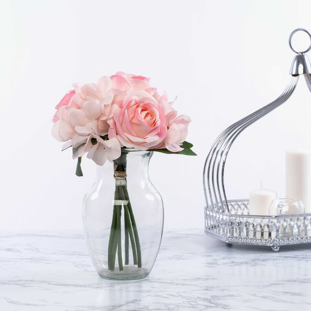 Artificial Hydrangea and Rose Nosegay - Pink