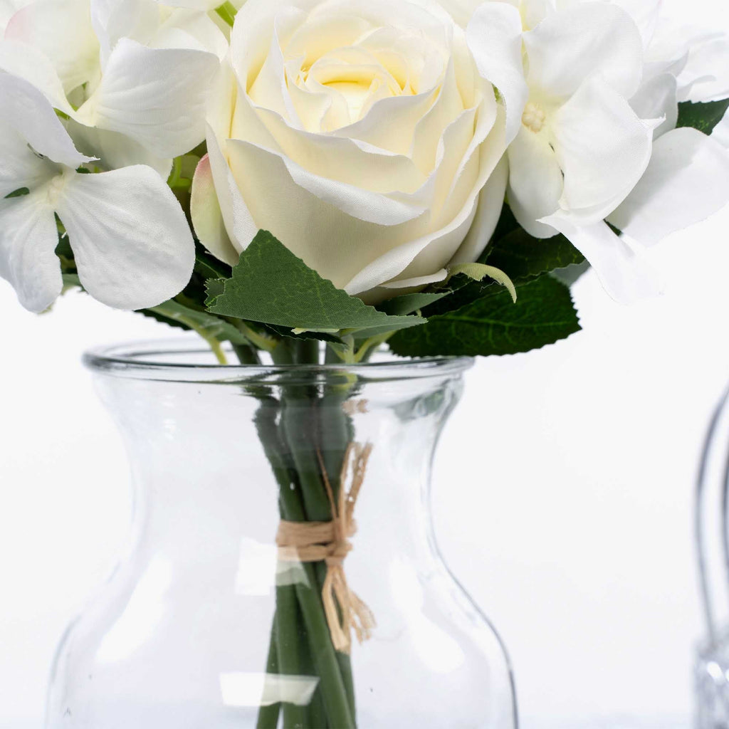 Artificial Hydrangea and Rose Nosegay - White