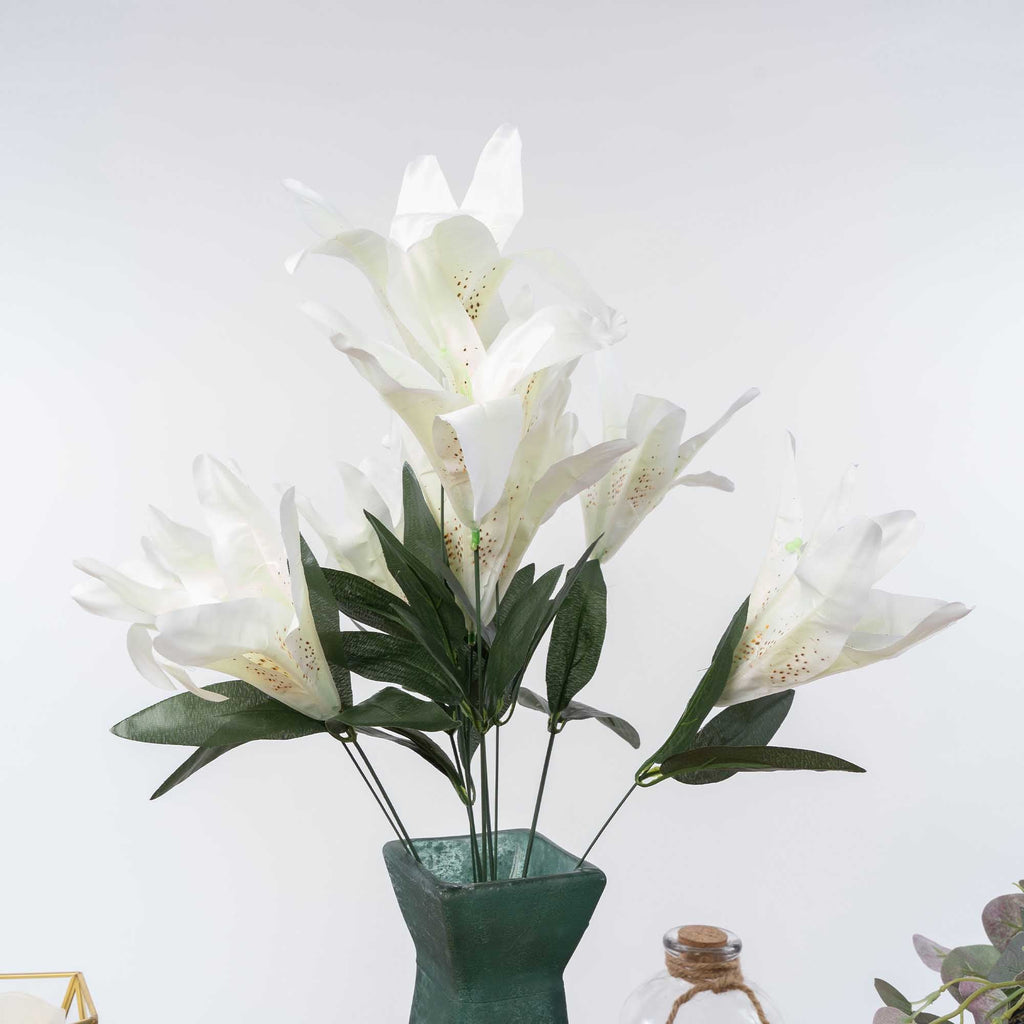 Artificial White Tiger Lily Bundle
