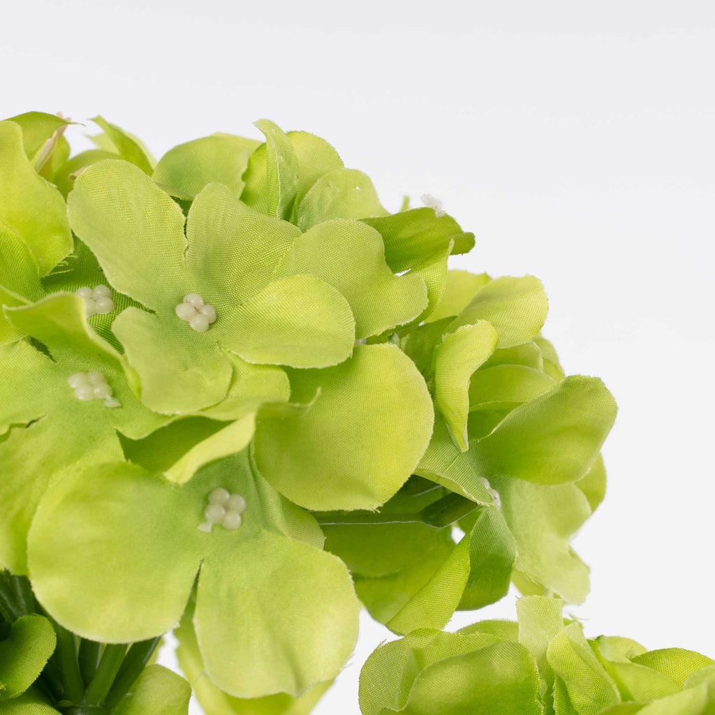 Artificial Hydrangea Bush - Apple Green