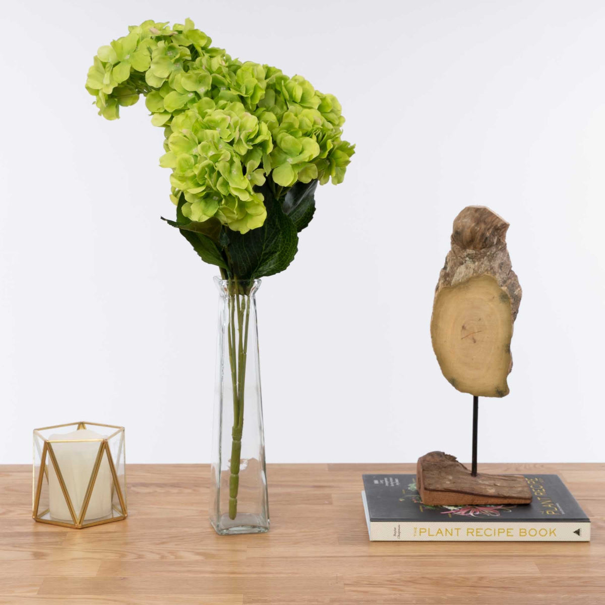 Artificial Hydrangea Bush - Apple Green