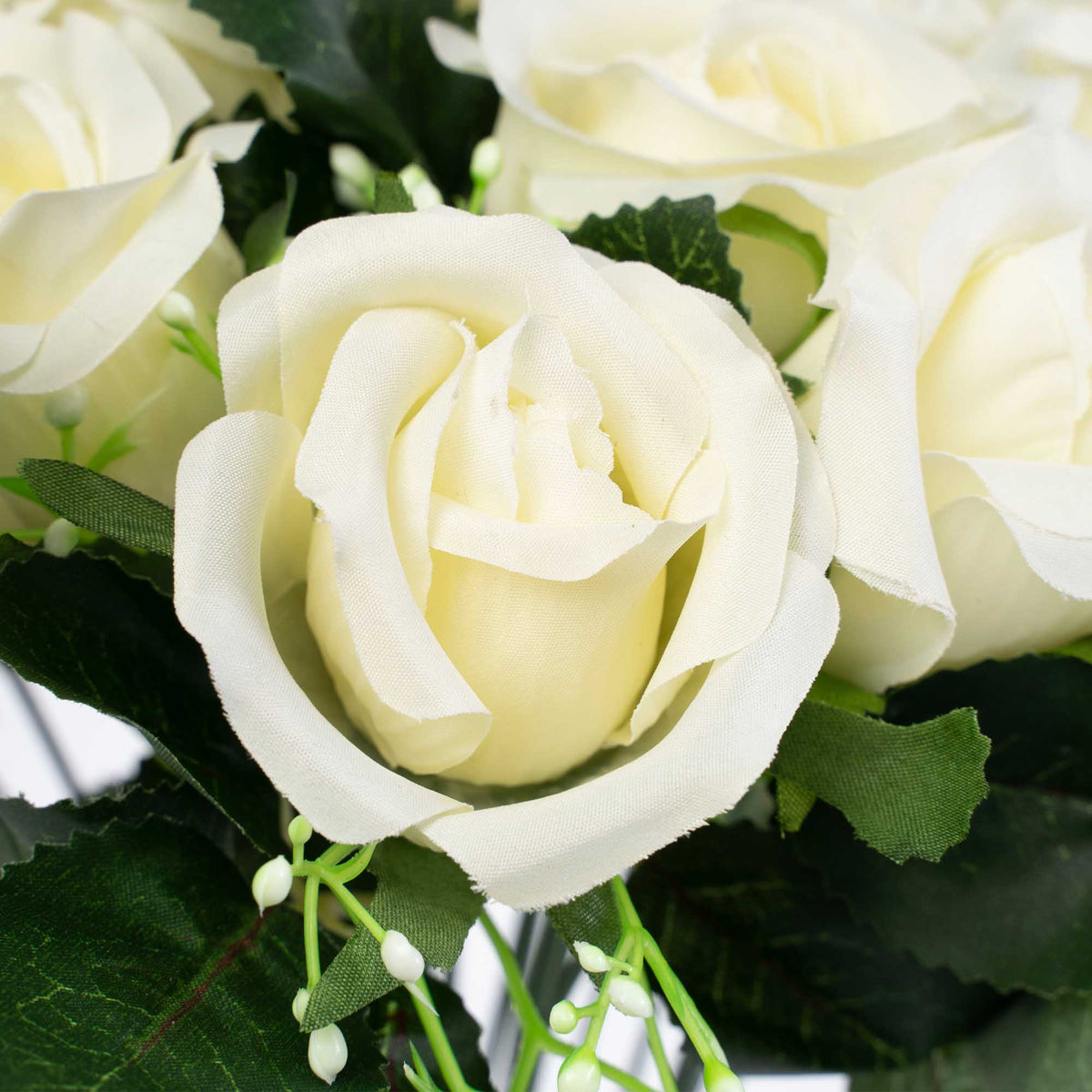 Artificial Rose Bud Bundle - Ivory
