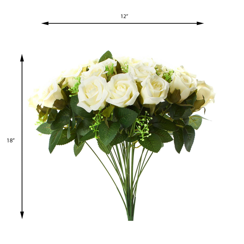 Artificial Rose Bud Bundle - Ivory