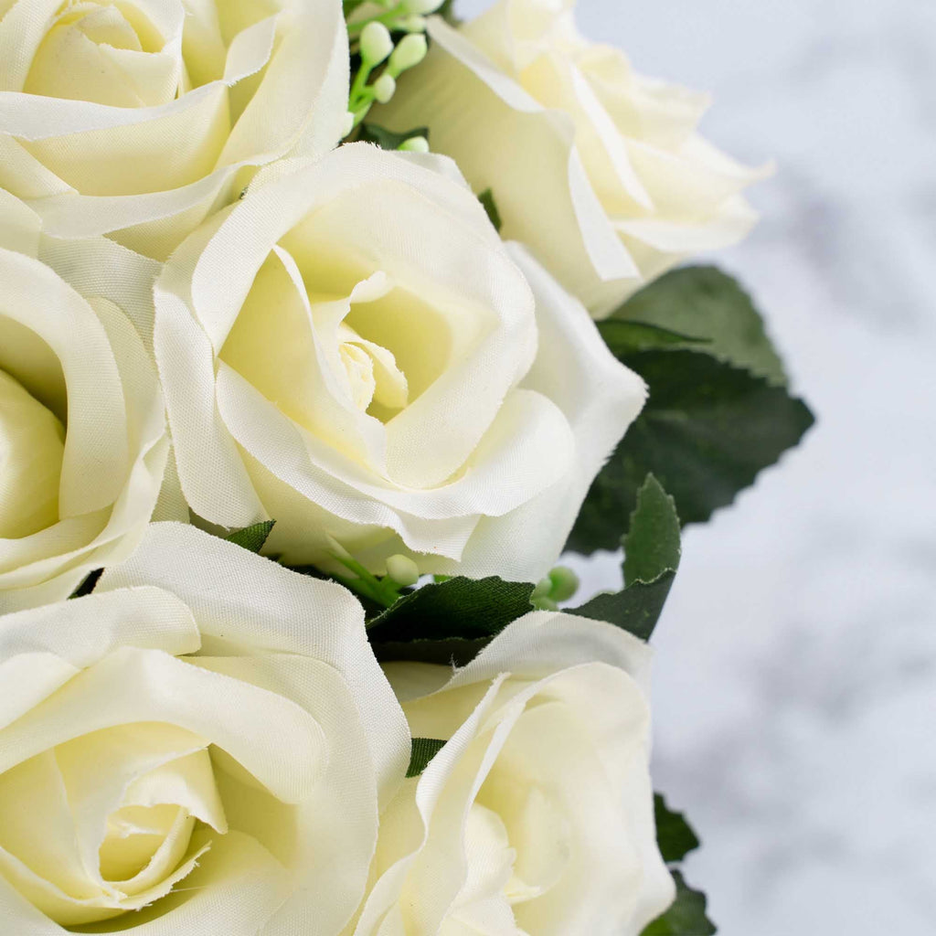 Artificial Rose Bud Bundle - Ivory