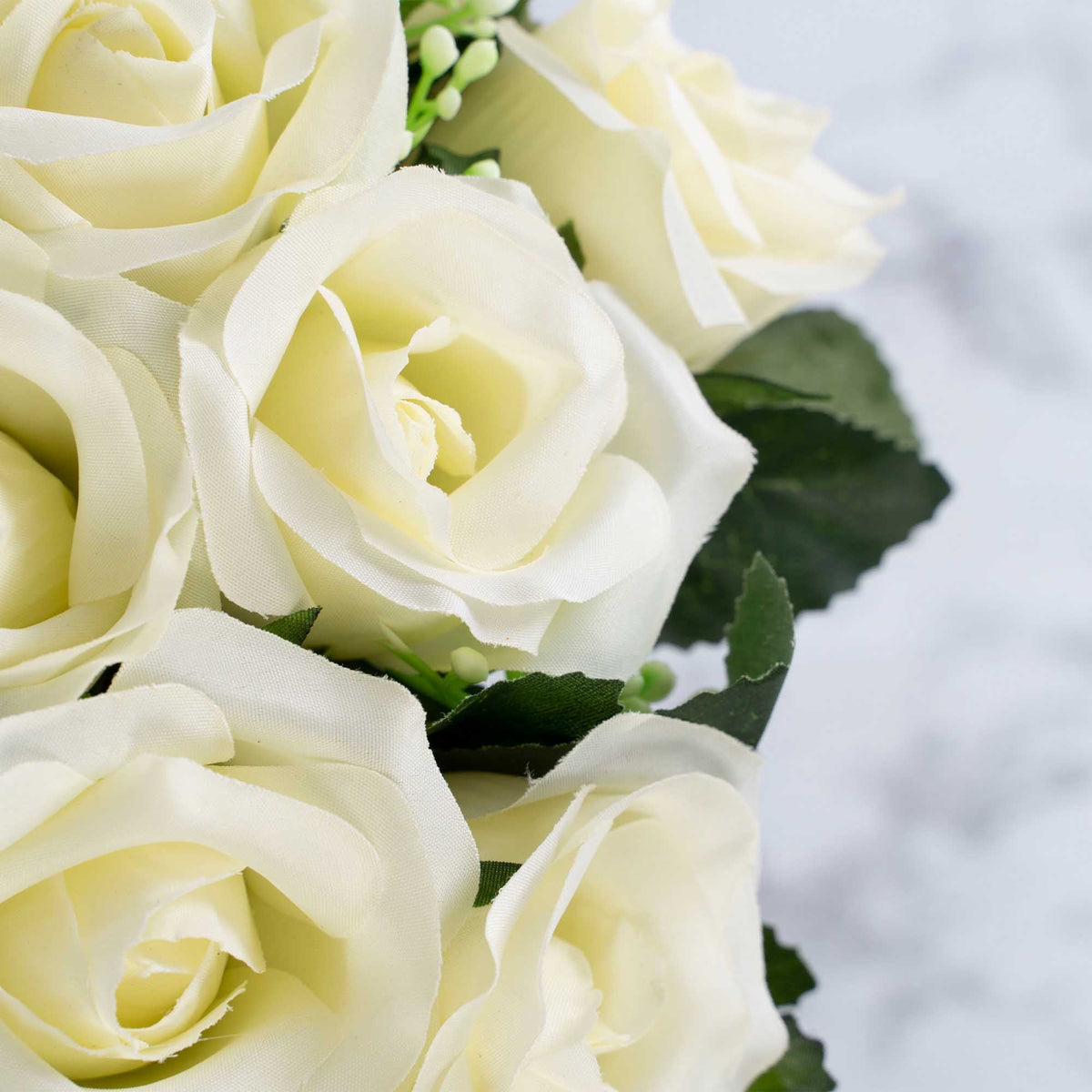Artificial Rose Bud Bundle - Ivory