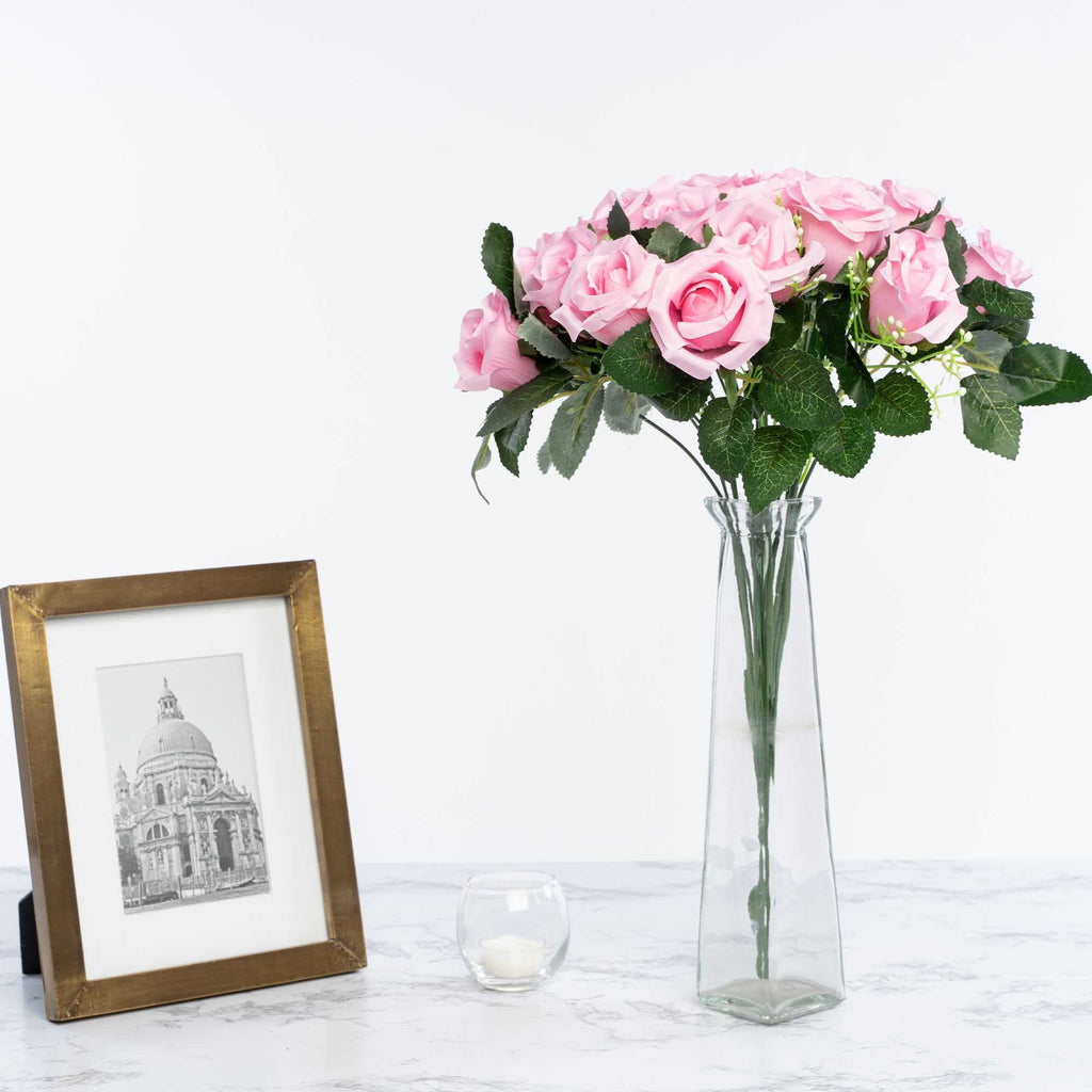 Artificial Rose Bud Bundle - Pink