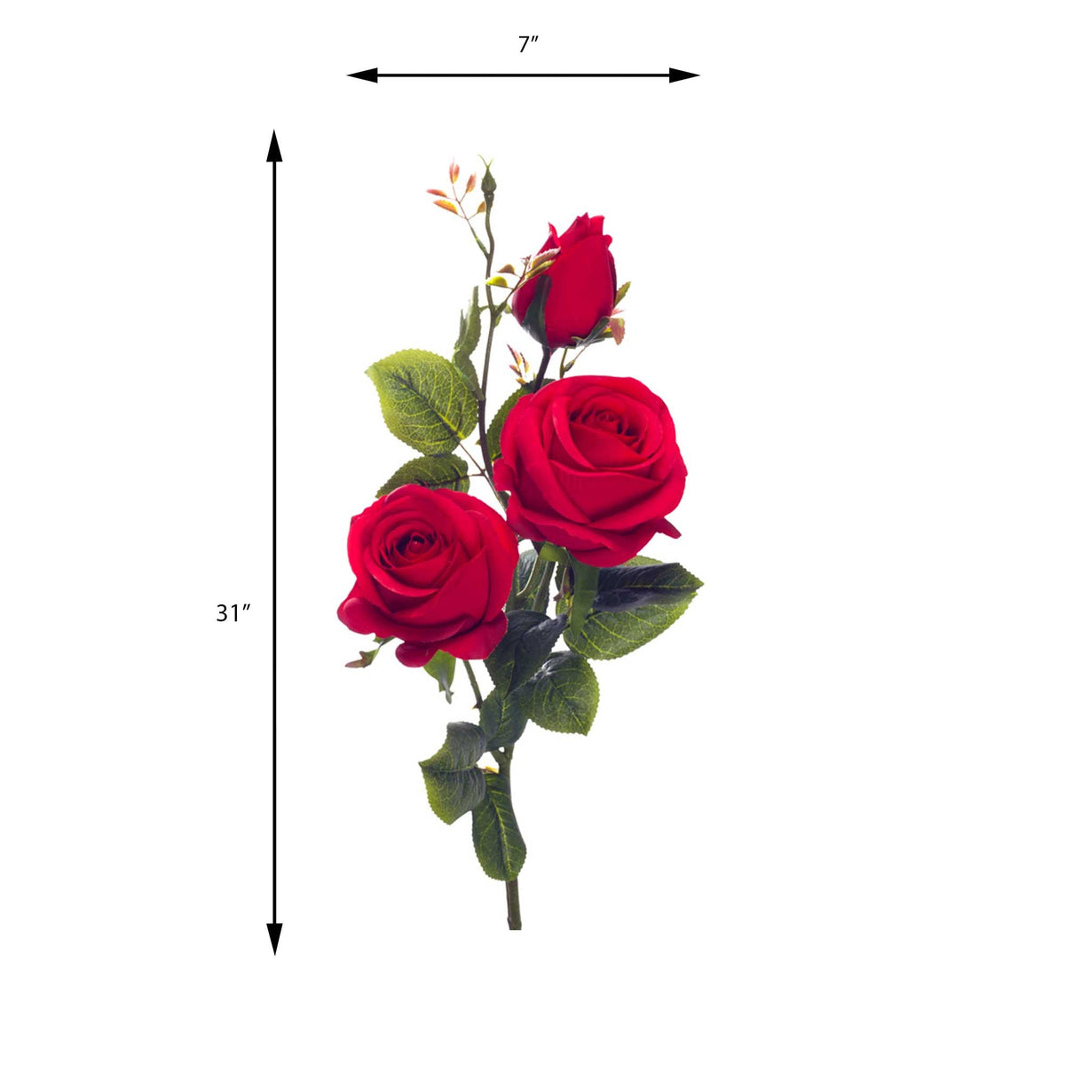 Faux Rose Branch Red
