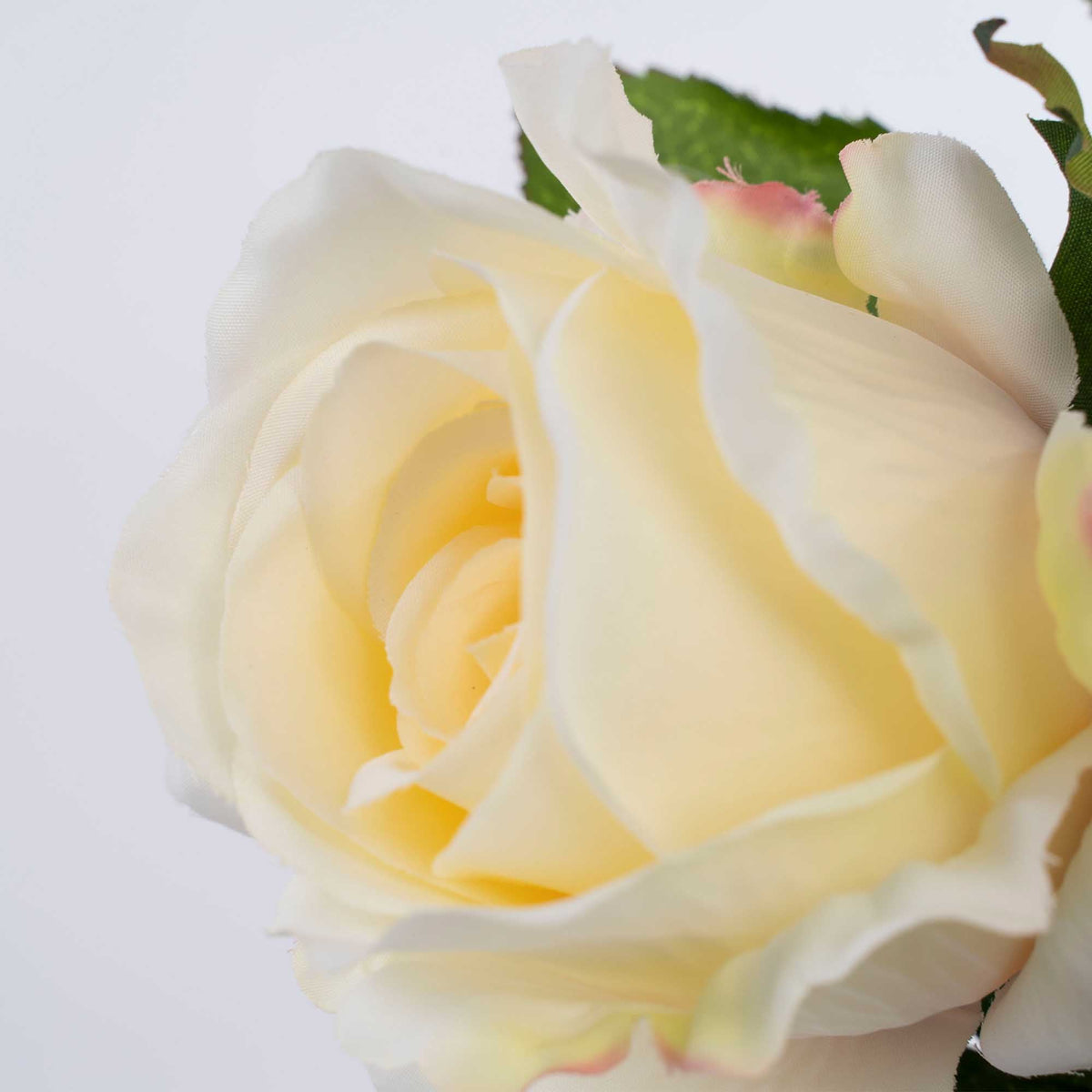 Artificial Cottage Rose Bouquet-Ivory