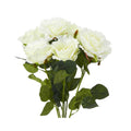 Artificial Full Bloom Rose Bouquet - Cream