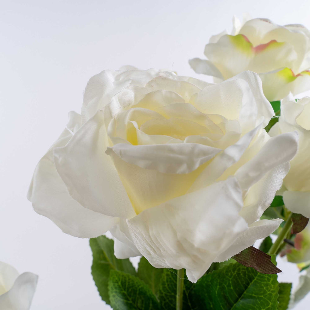 Artificial Deluxe Elegant Rose Bundle - Cream