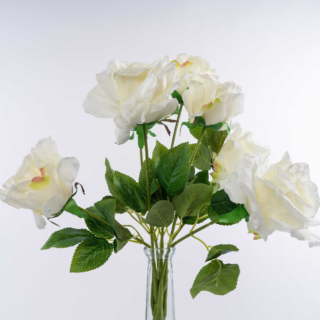 Artificial Deluxe Elegant Rose Bundle - Cream