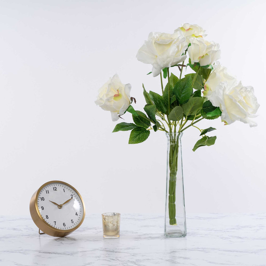 Artificial Deluxe Elegant Rose Bundle - Cream