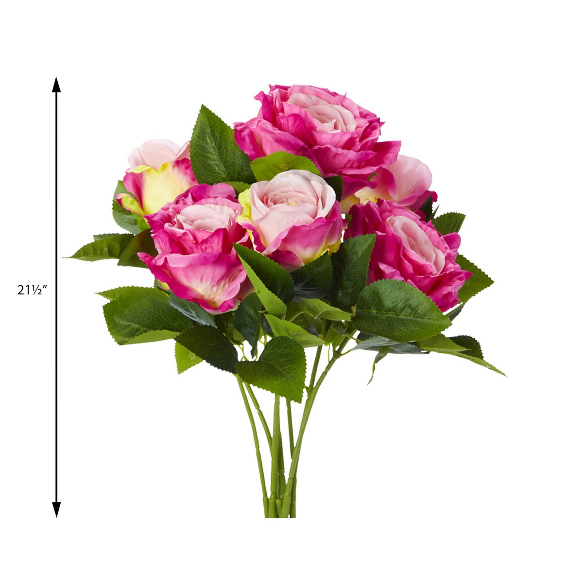 Artificial Deluxe Elegant Rose Bundle - Fuchsia/Pink