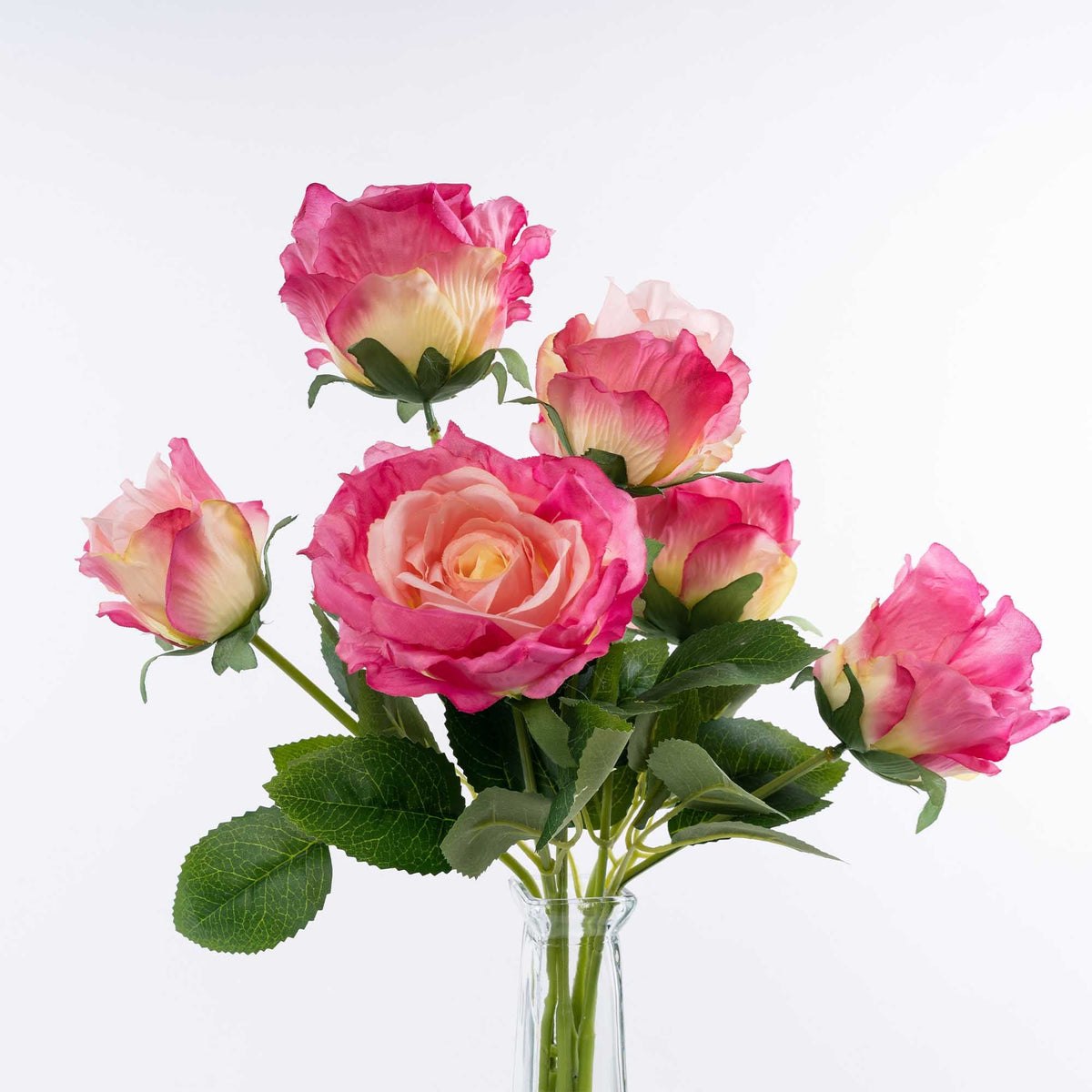 Artificial Deluxe Elegant Rose Bundle - Fuchsia/Pink