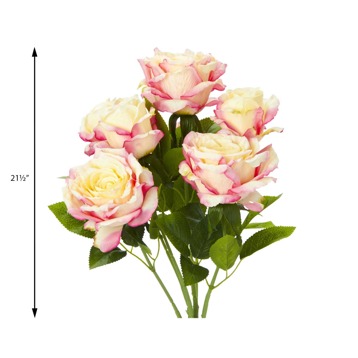 Artificial Deluxe Elegant Rose Bundle - Ivory/Pink
