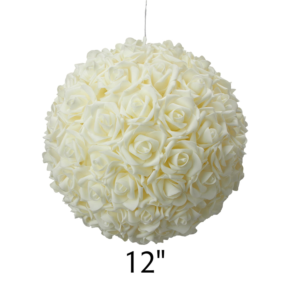 Foam Rose Pomander 12" - Ivory