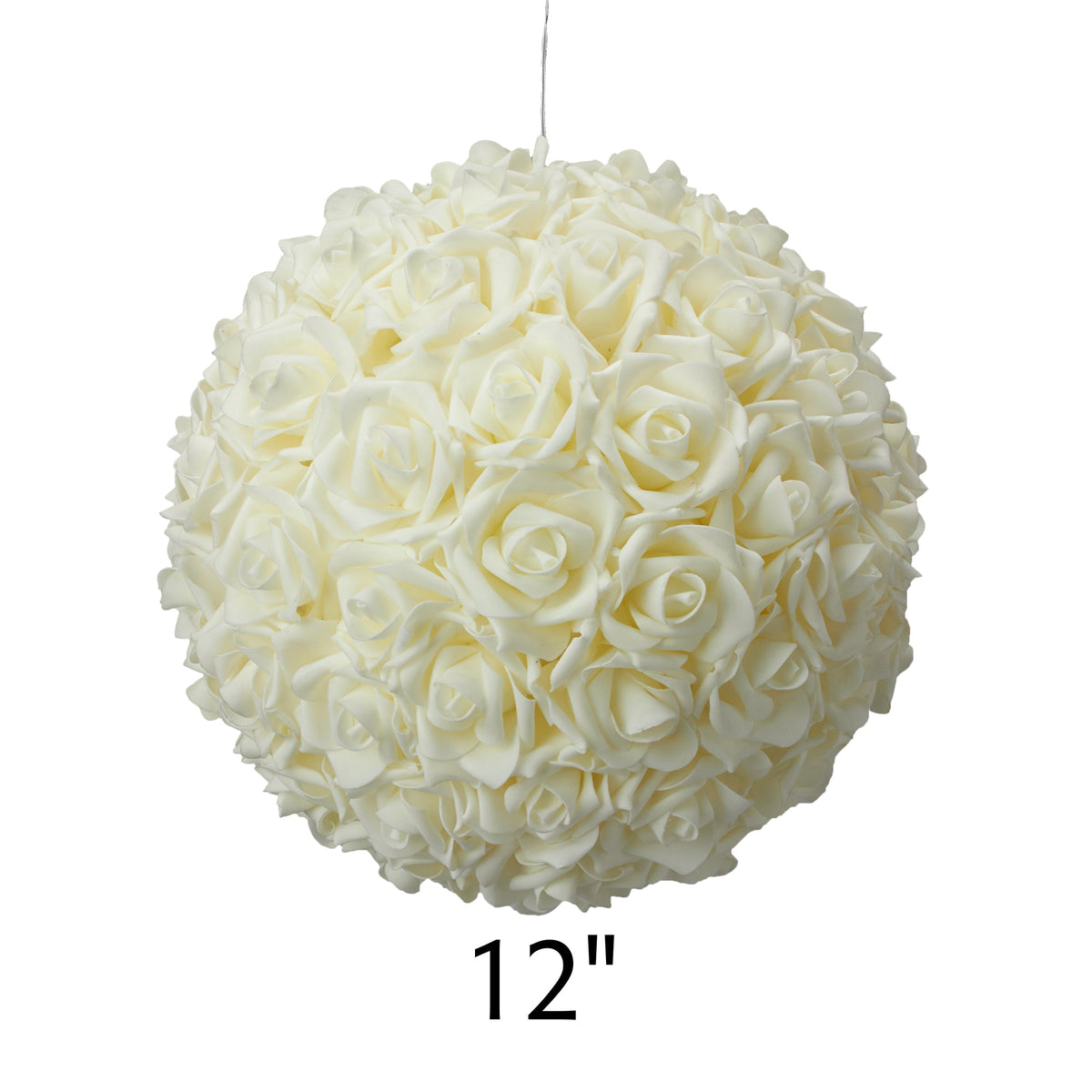 Foam Rose Pomander 12" - Ivory