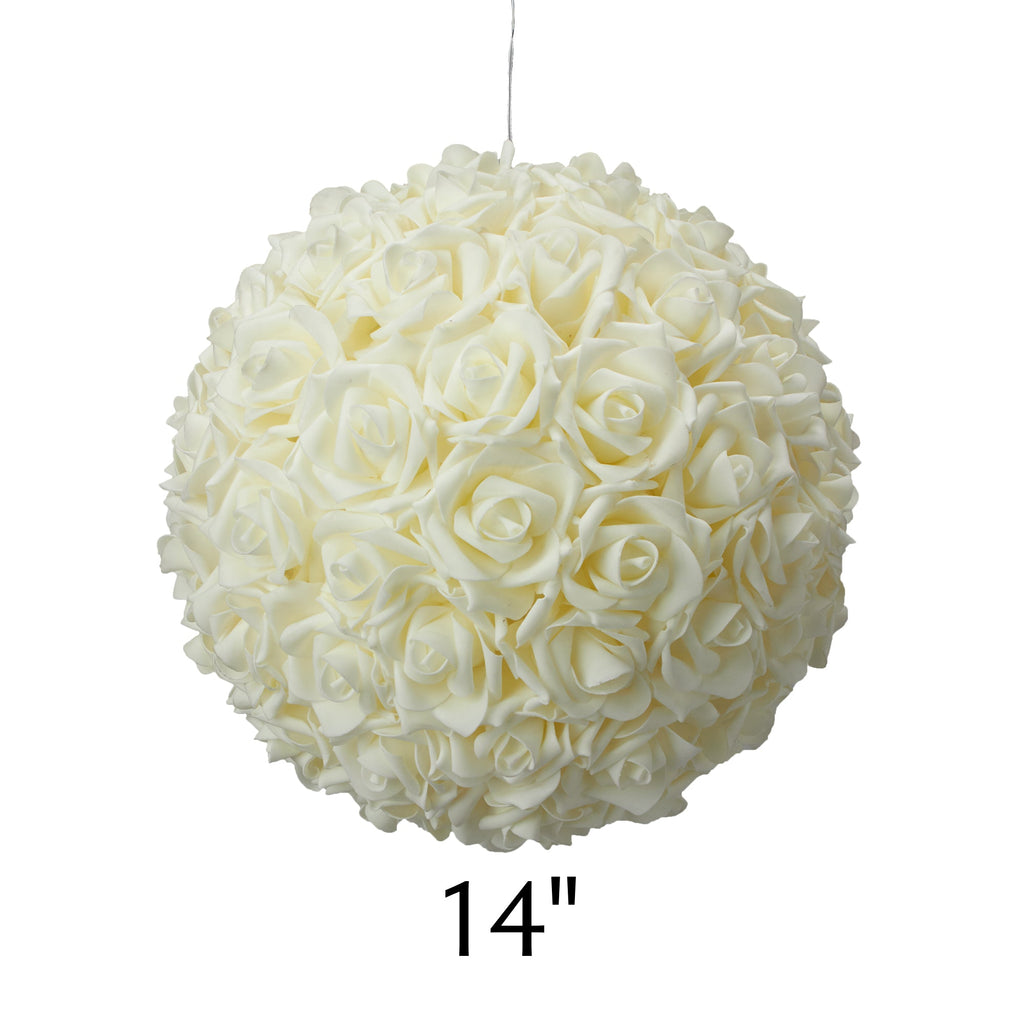 Foam Rose Pomander 14" - Ivory
