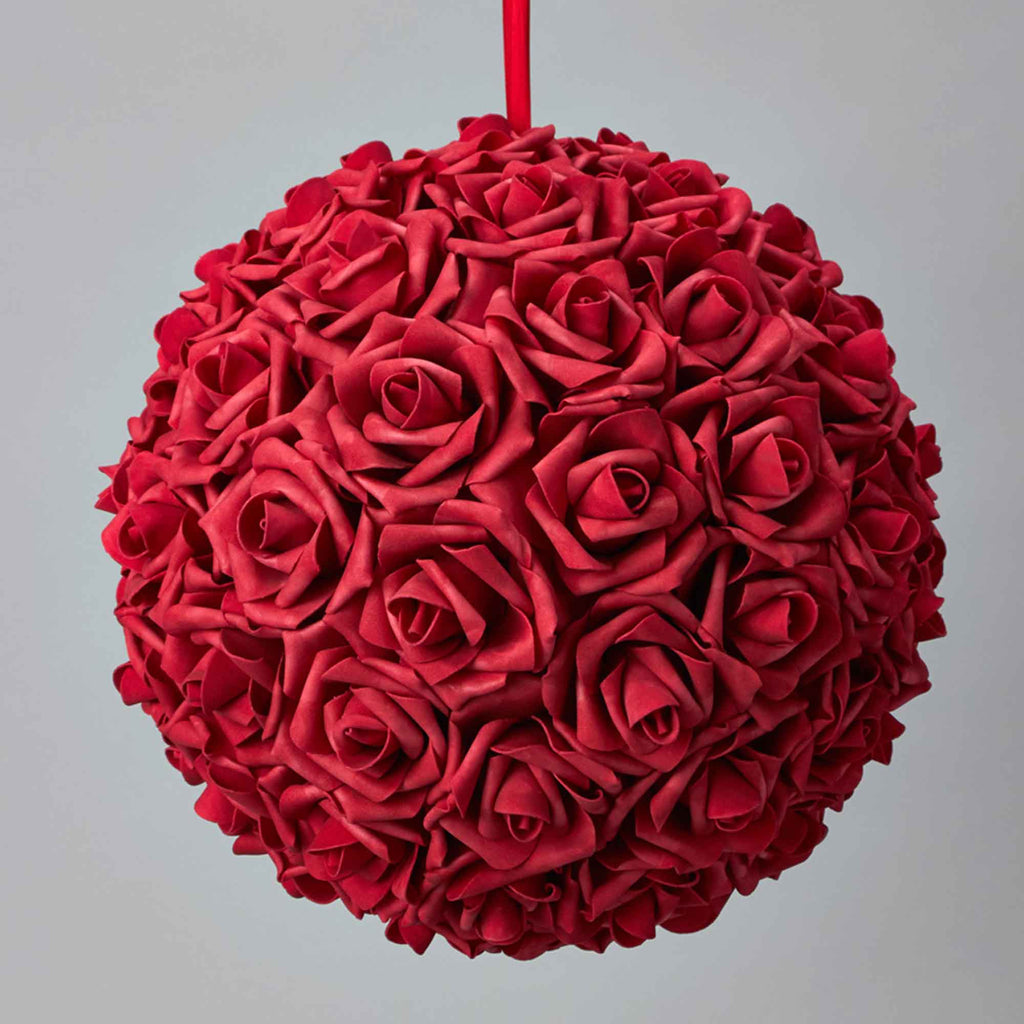 Foam Rose Pomander 14" - Red