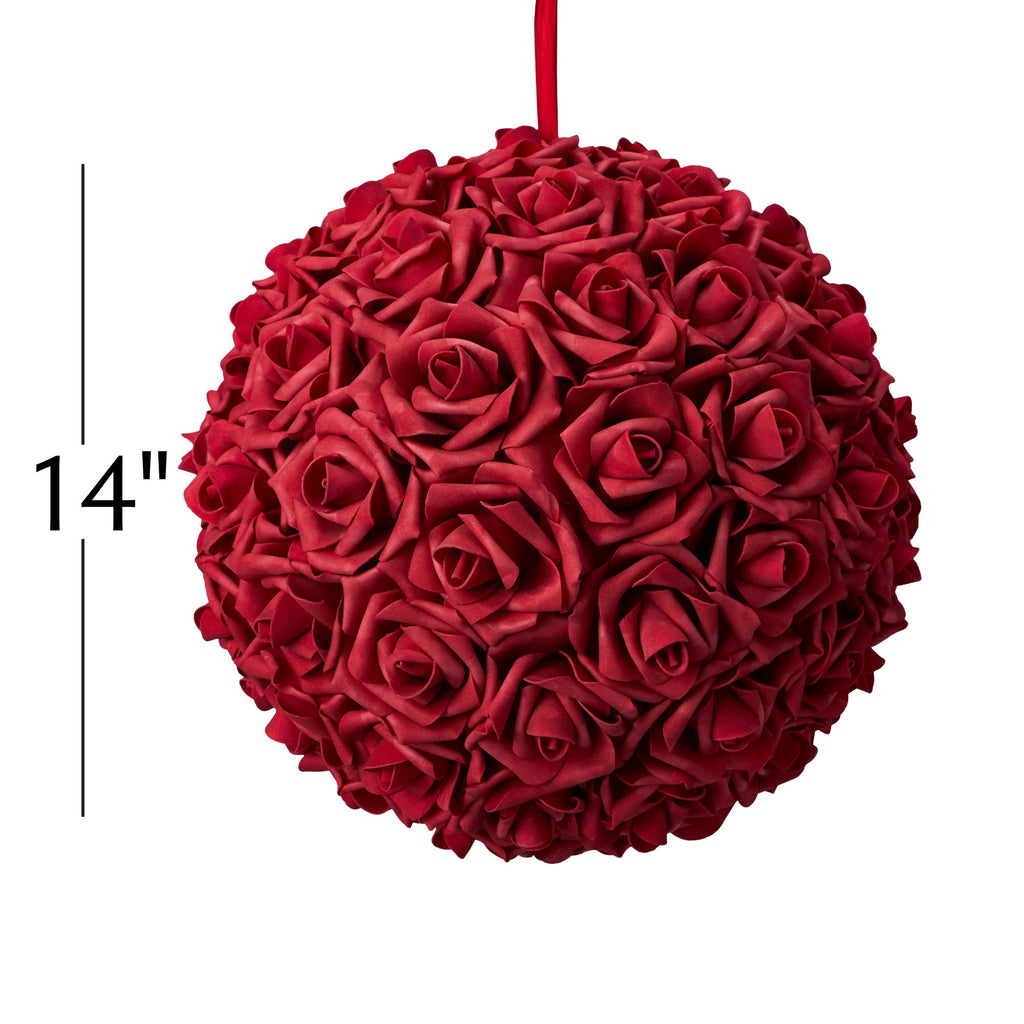 Foam Rose Pomander 14" - Red