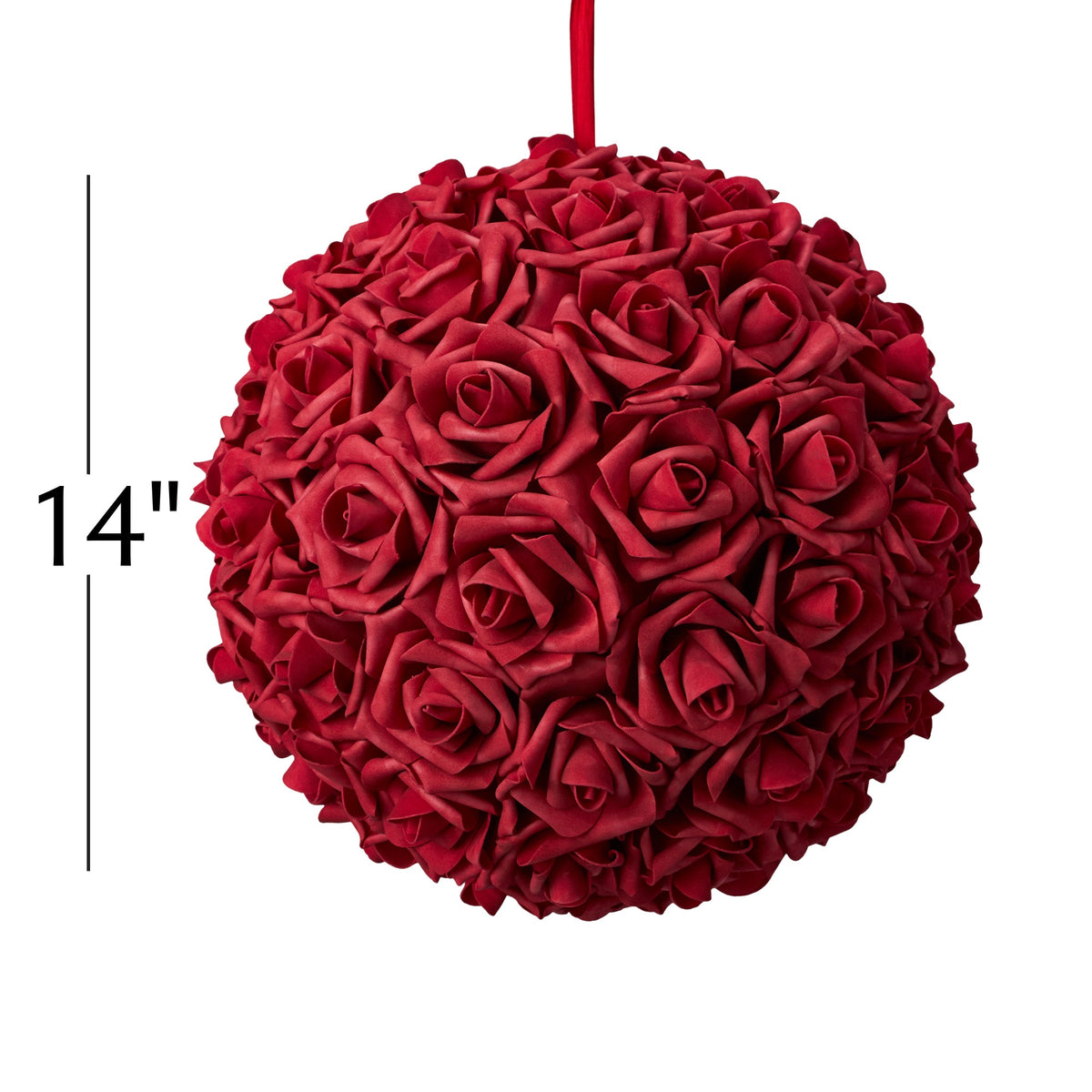 Foam Rose Pomander 14" - Red
