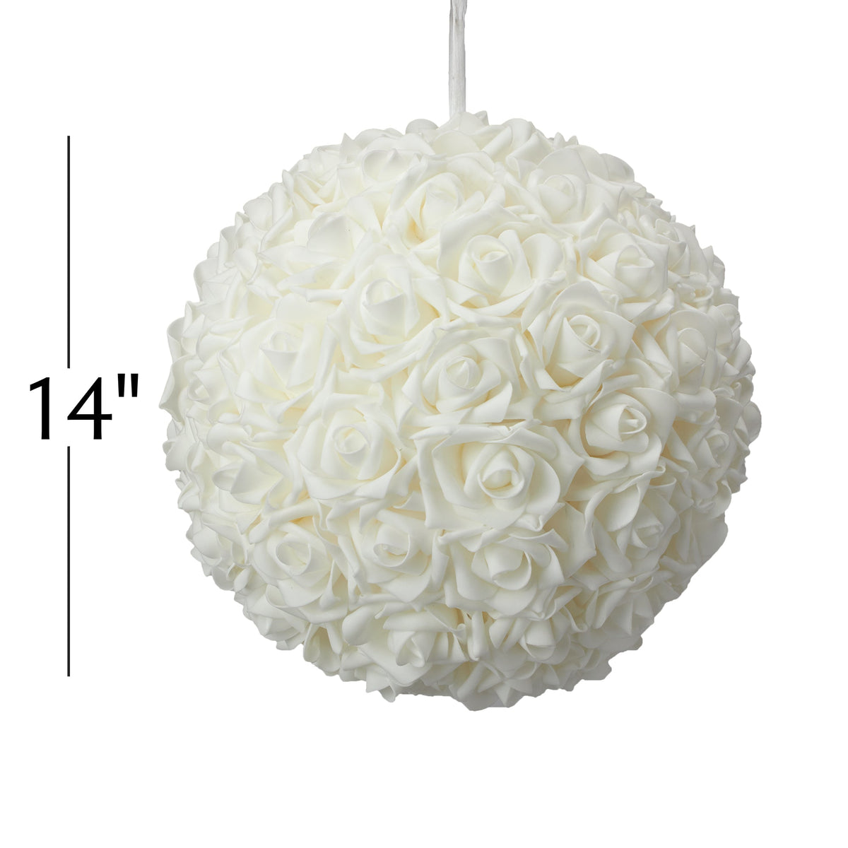Foam Rose Pomander 14" - White