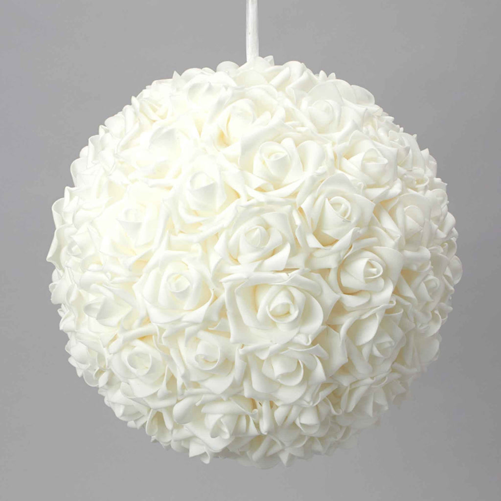 Foam Rose Pomander 14" - White