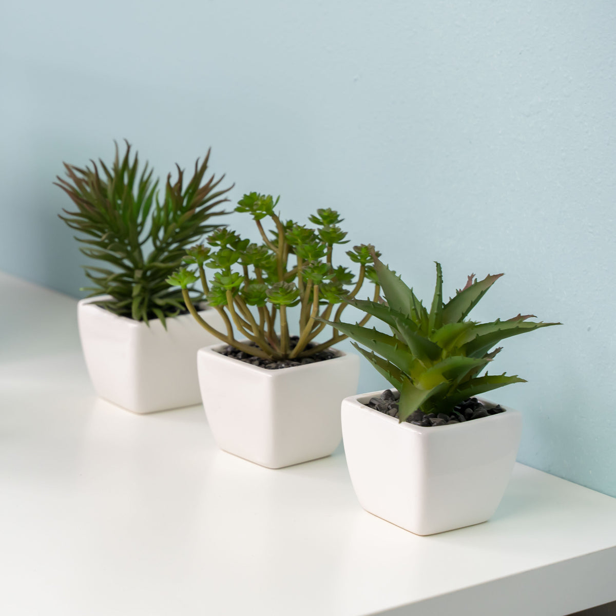 Potted Decorative Faux Succulents Set of Six