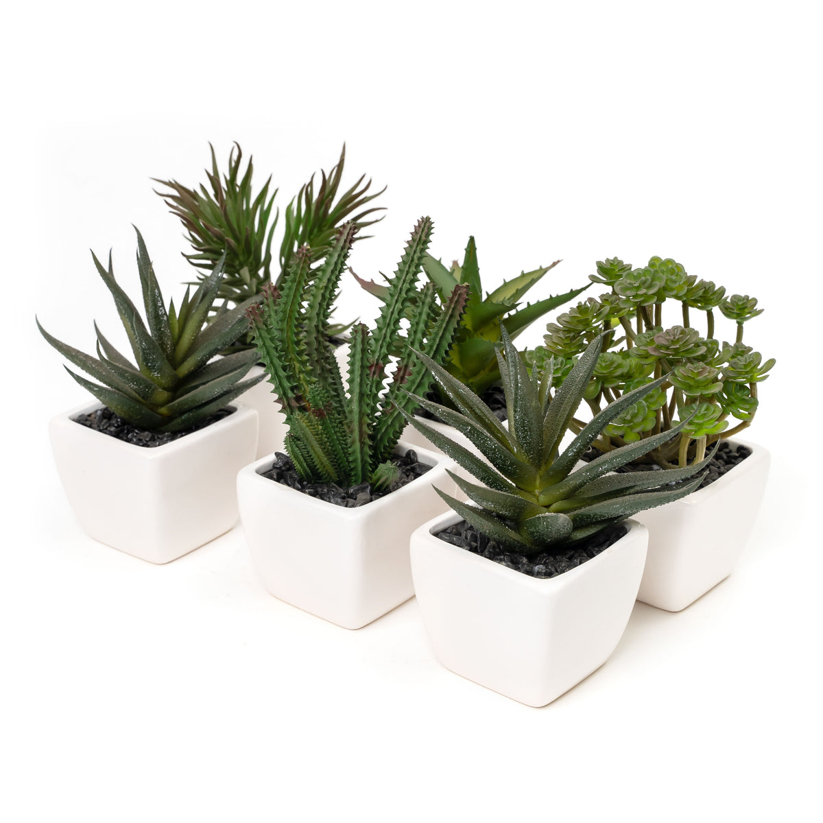 Potted Decorative Faux Succulents Set of Six
