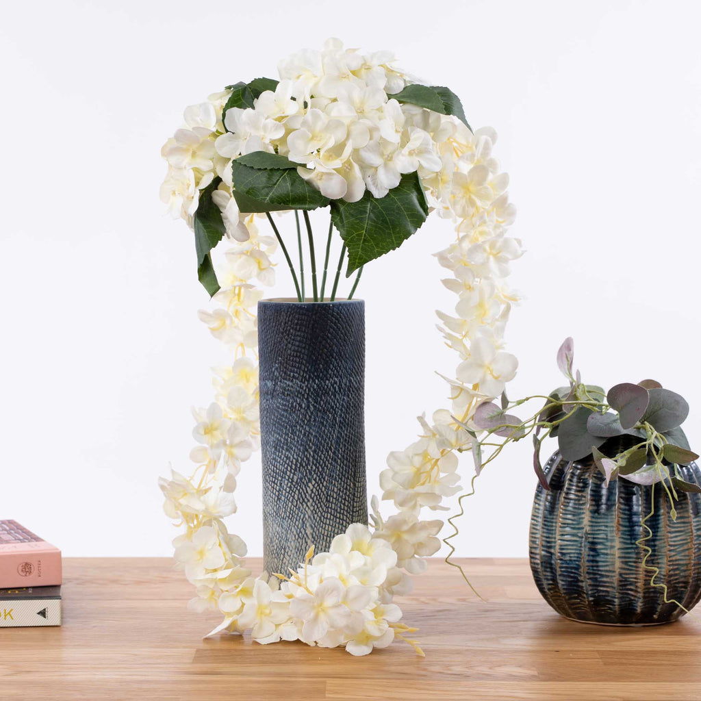 Artificial Hydrangea and Wisteria Spray 36"  - White