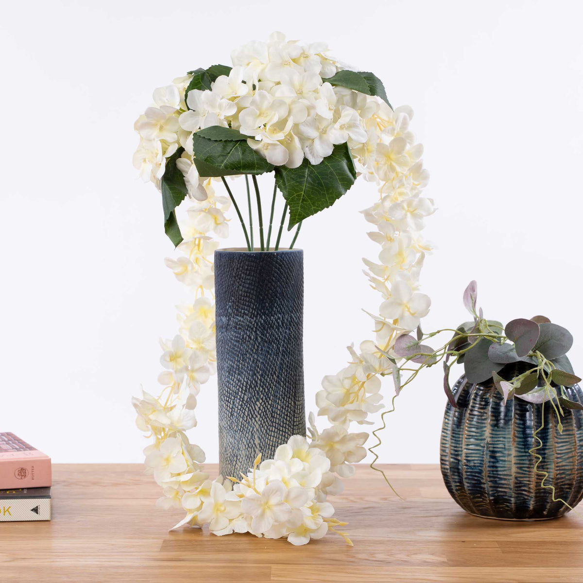 Artificial Hydrangea and Wisteria Spray 36"  - White