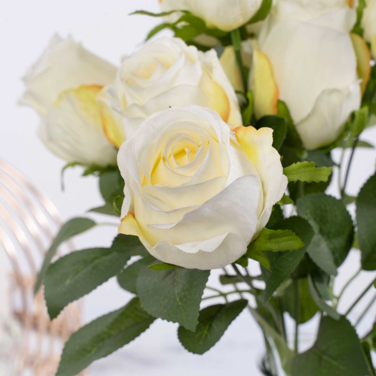 Artificial Rose Bundle - White