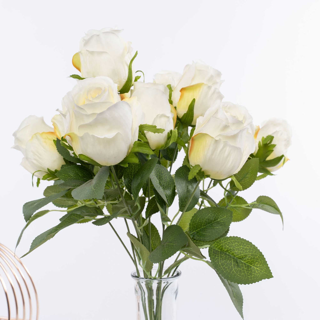 Artificial Rose Bundle - White