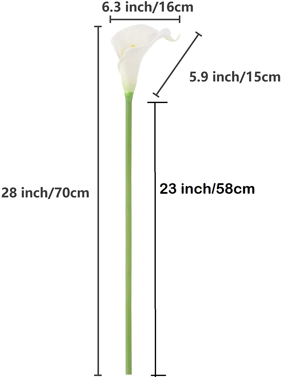 Artificial Large Cala Lily Stem - | Realistic Faux Flowers for Home Décor