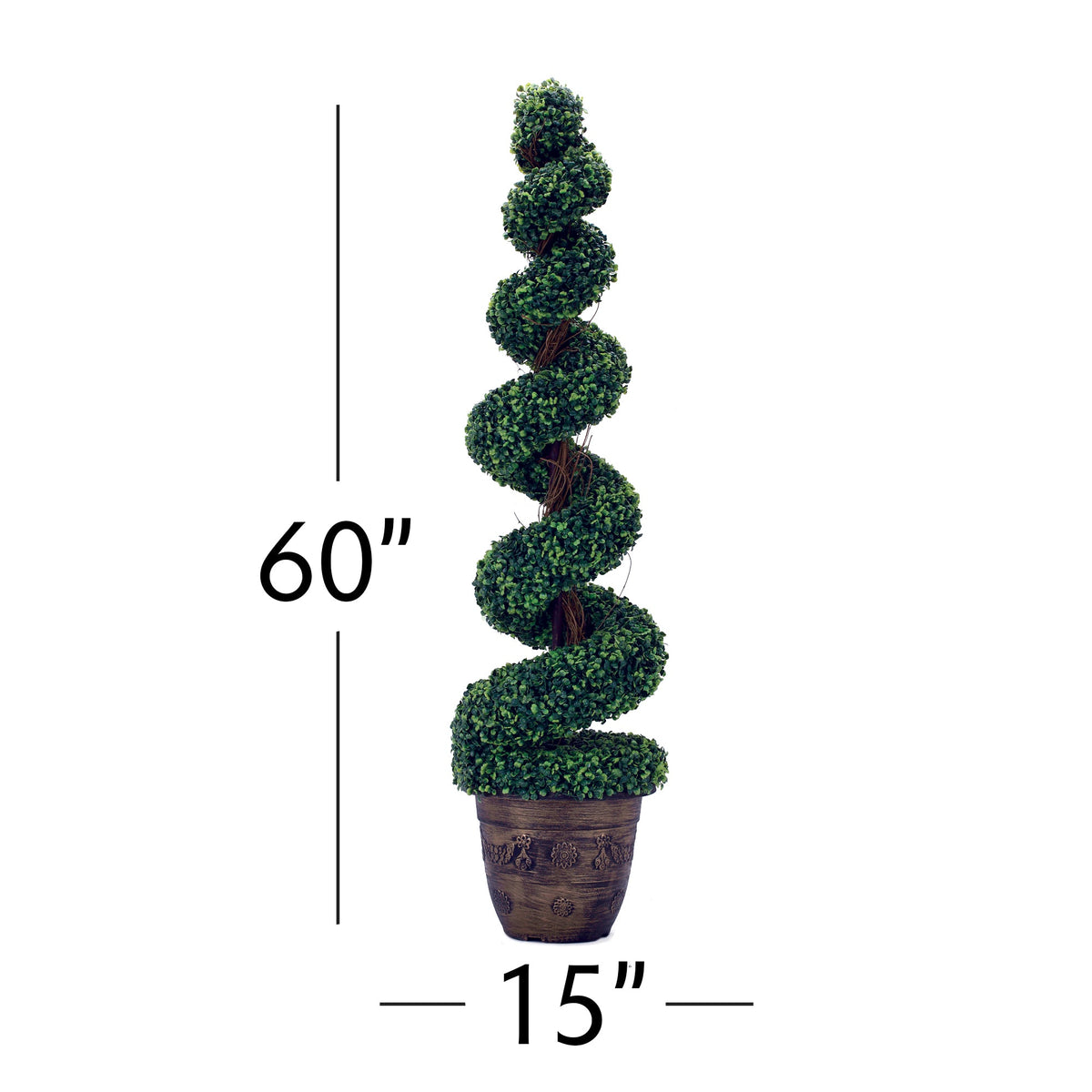 Spiral Artificial Topiary Boxwood Tree 60"