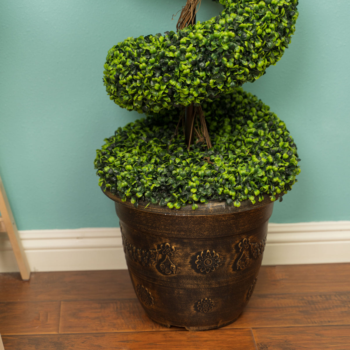 Spiral Artificial Topiary Boxwood Tree 60"