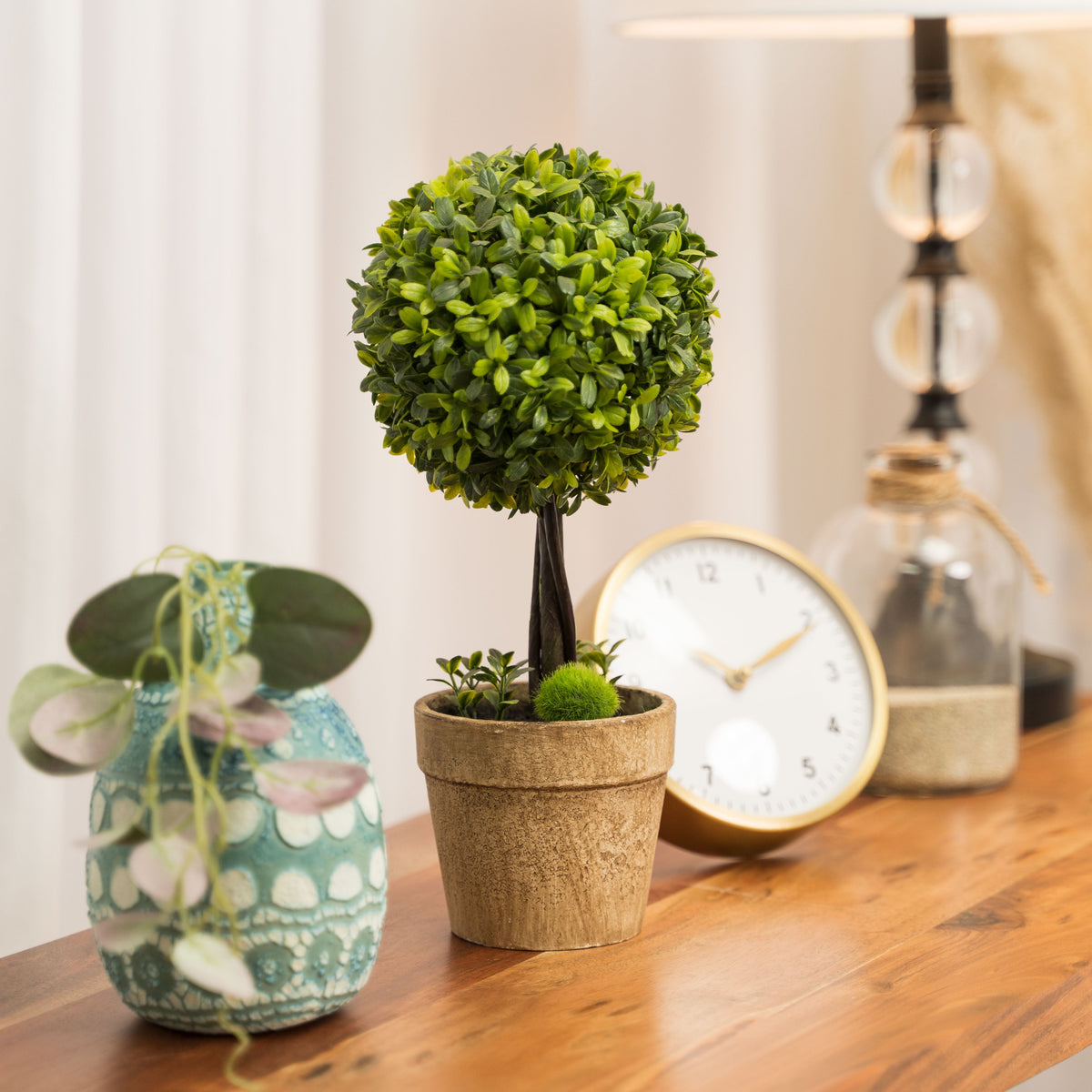 Artificial Boxwood Topiary Ball Bush 13"