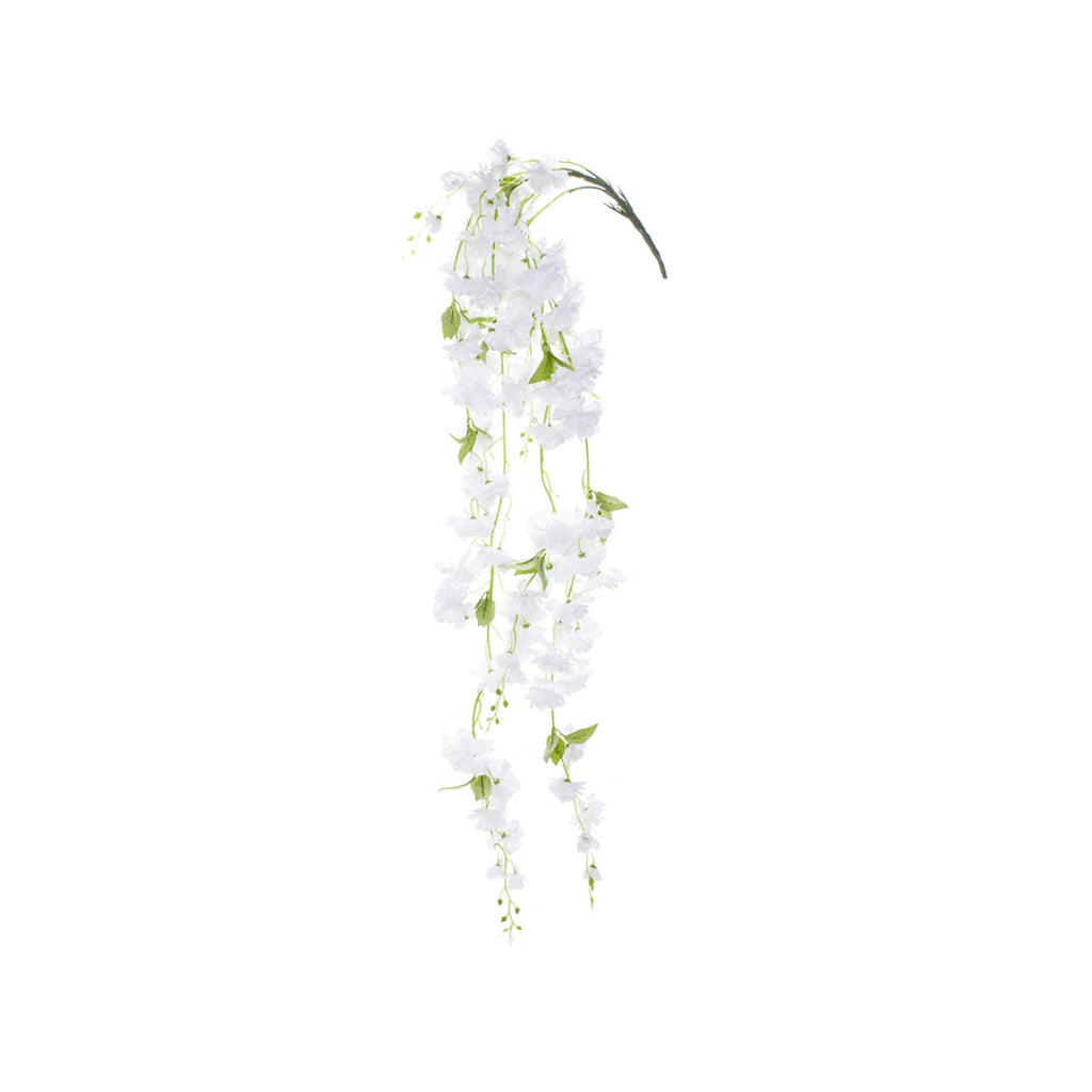 Artificial Hanging Flower Branch - White