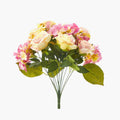 Faux Hydrangea and Rose Bouquet-Ivory/Pink