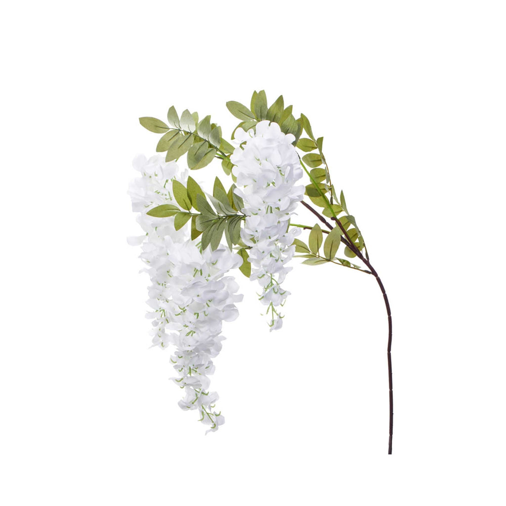 Artificial Wisteria Branch-White