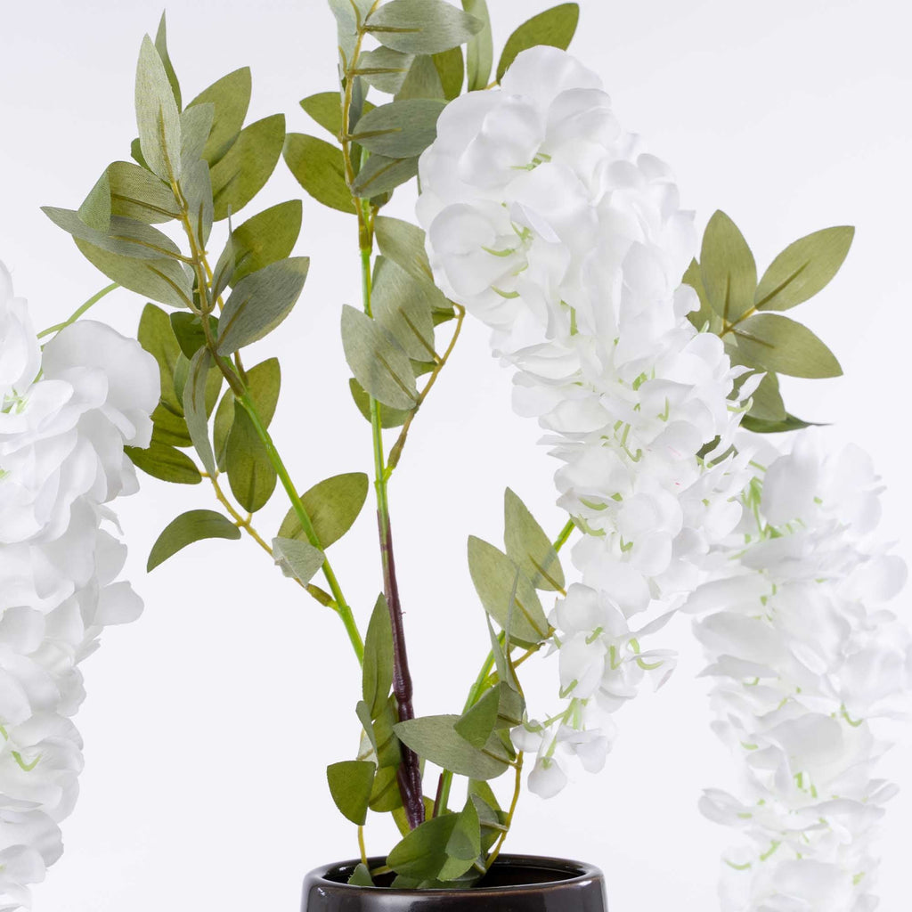 Artificial Wisteria Branch-White