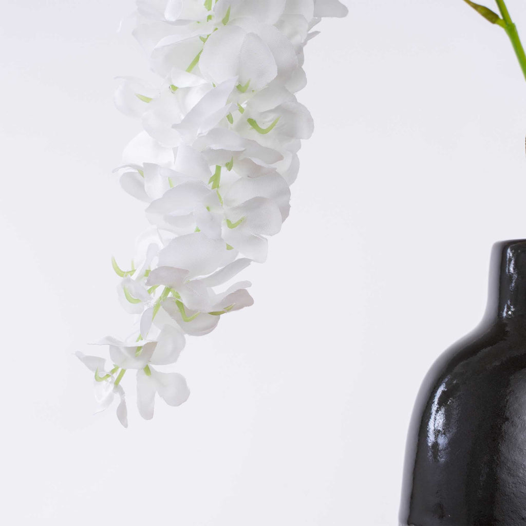 Artificial Wisteria Branch-White