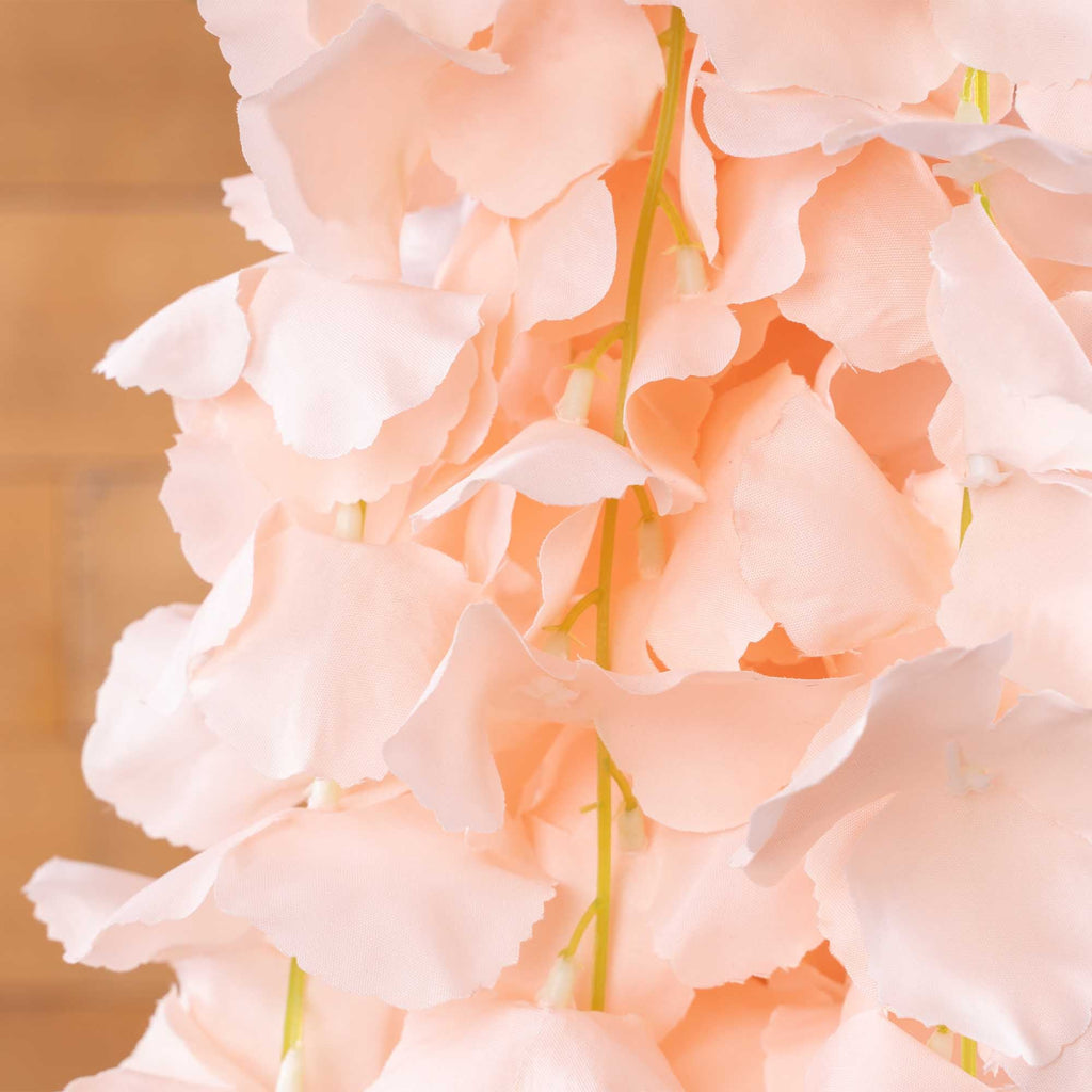 Artificial Wisteria Spray-Blush