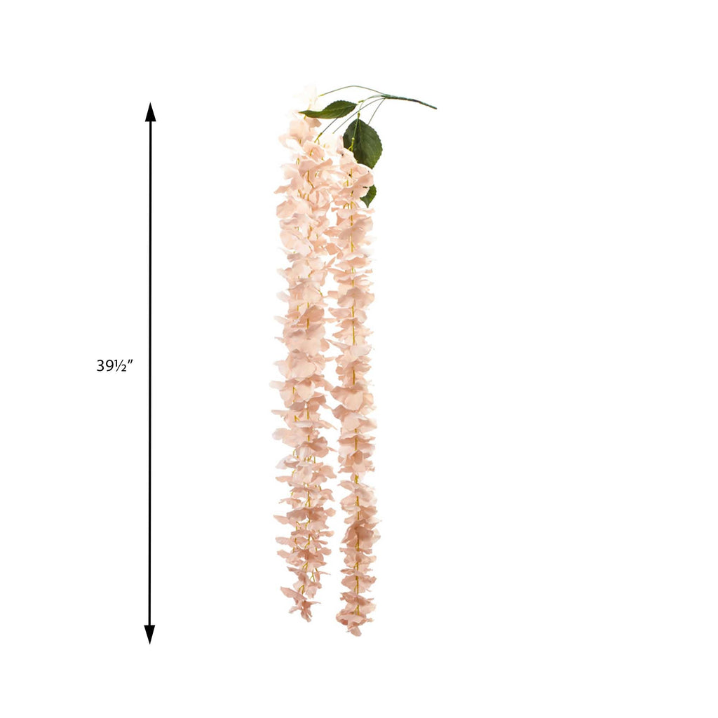 Artificial Wisteria Spray-Blush